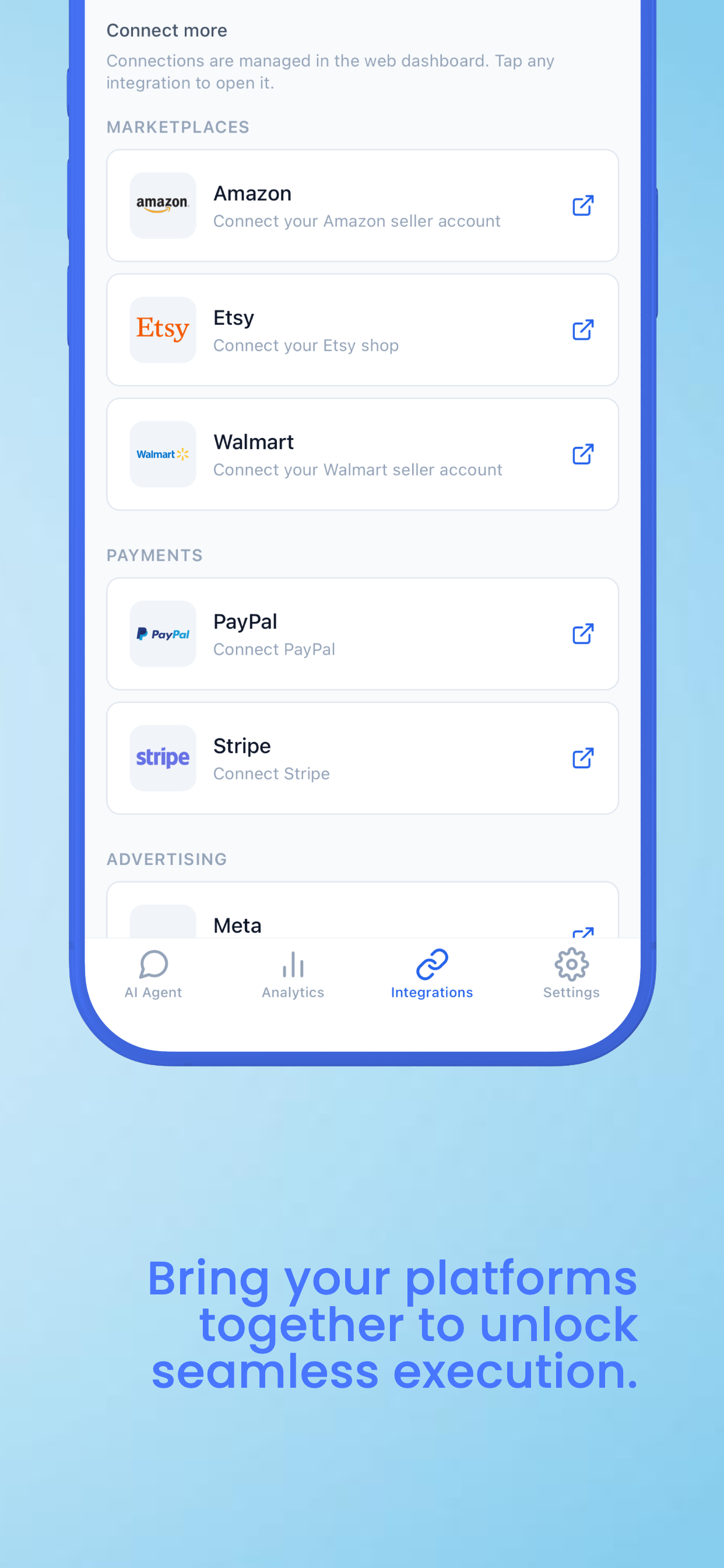 Bring your platforms together to unlock seamless execution.