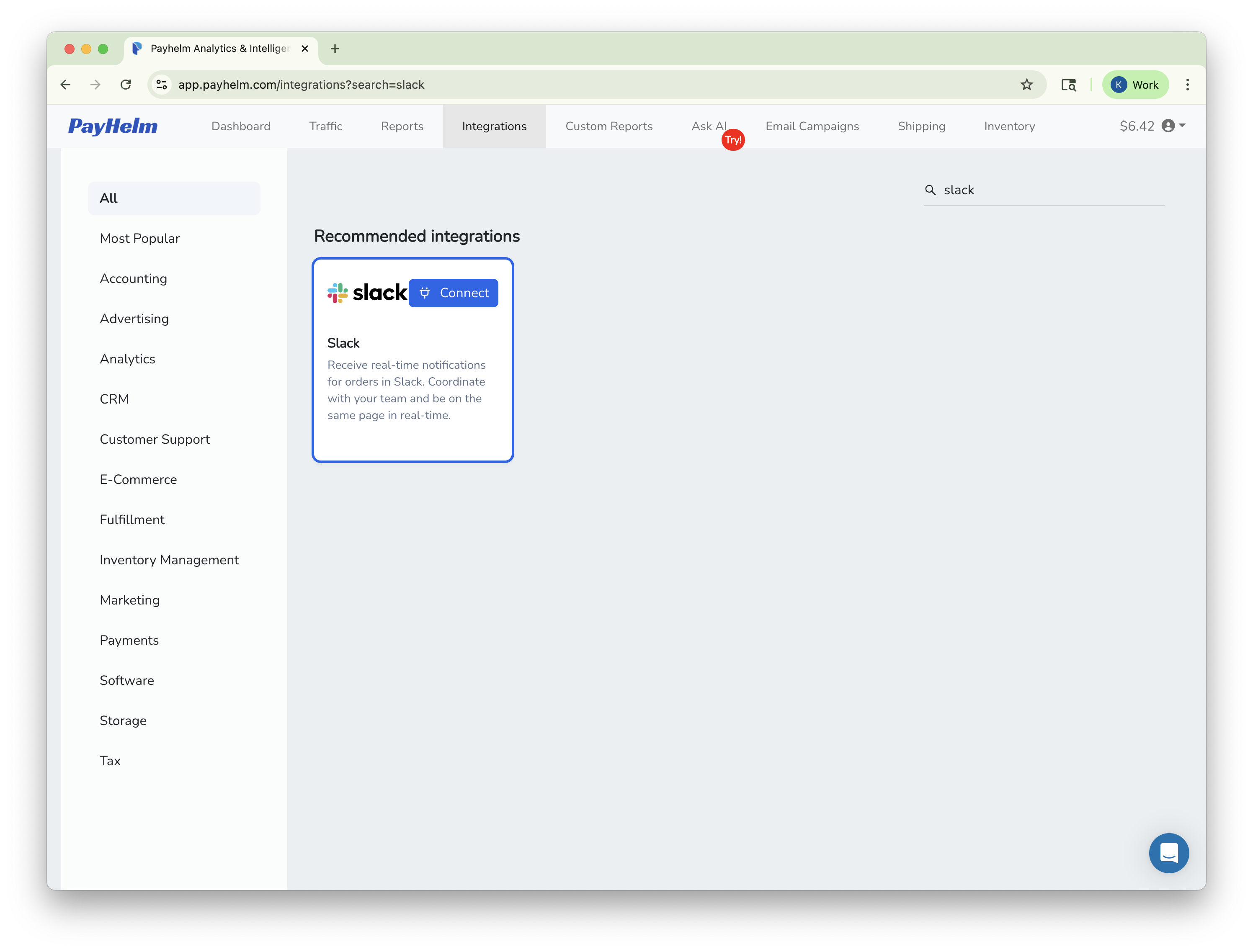 Slack integration with PayHelm