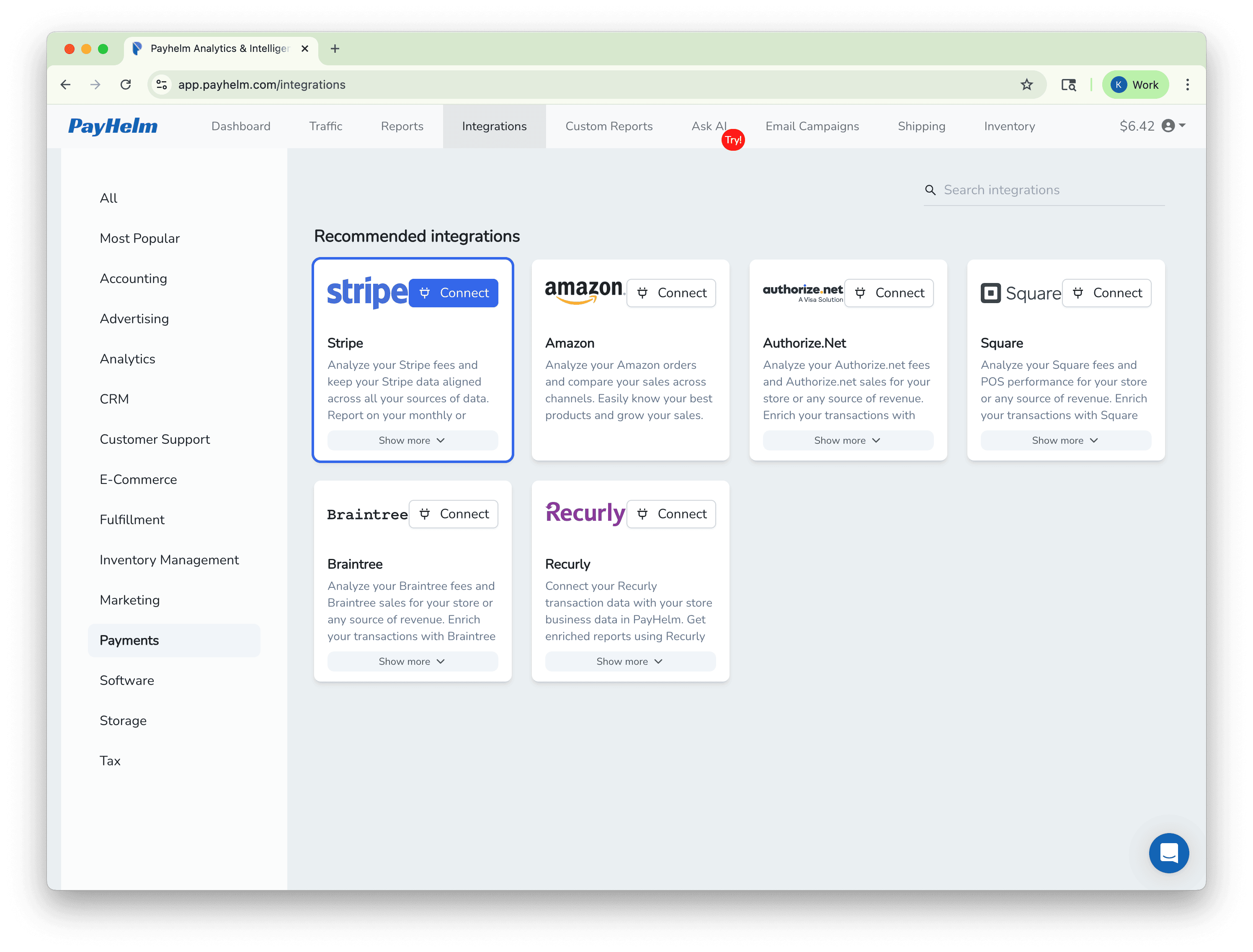 Stripe integration with PayHelm