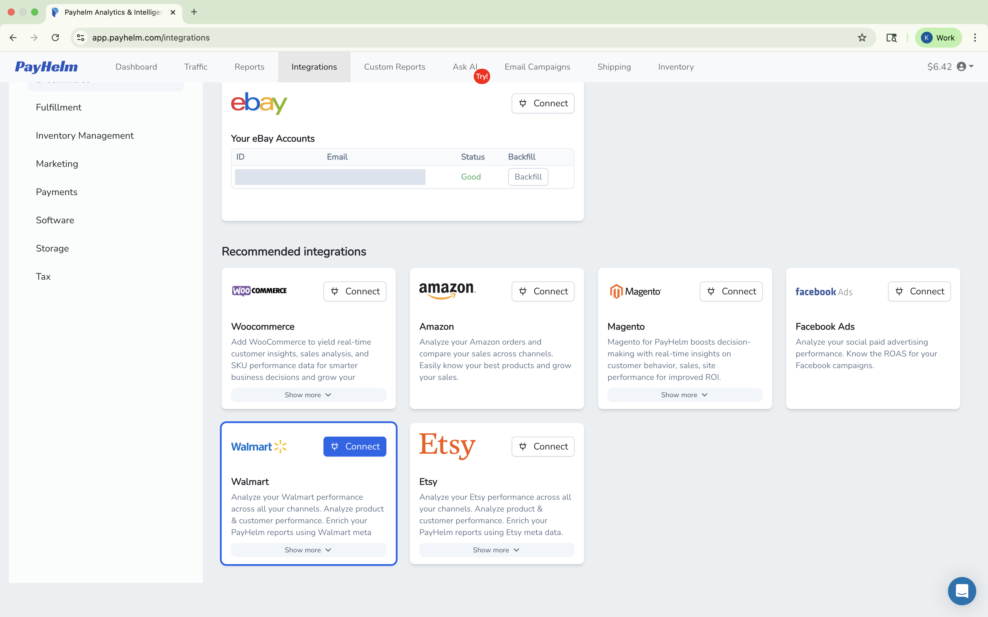 Walmart integration with PayHelm