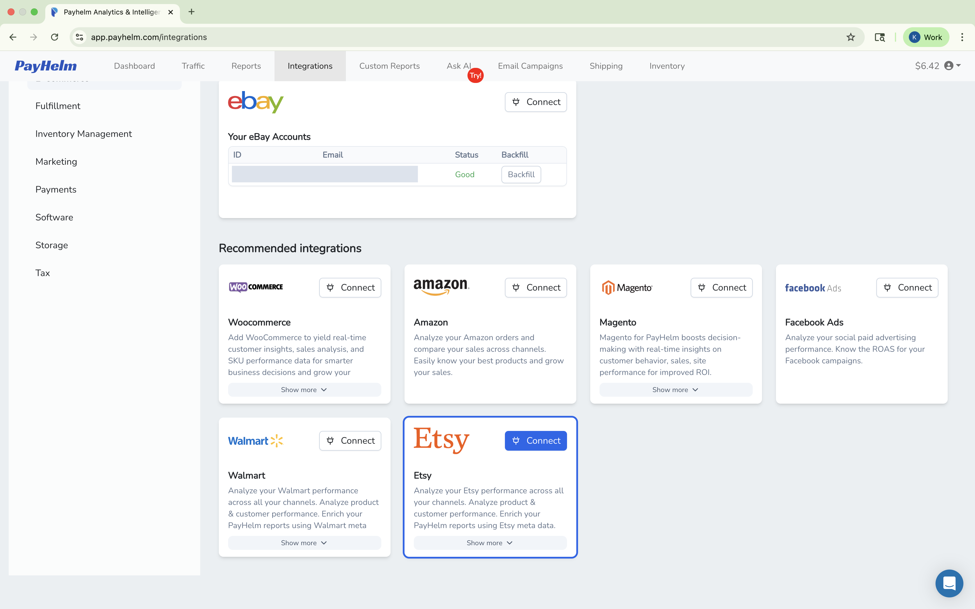 Etsy integration with PayHelm